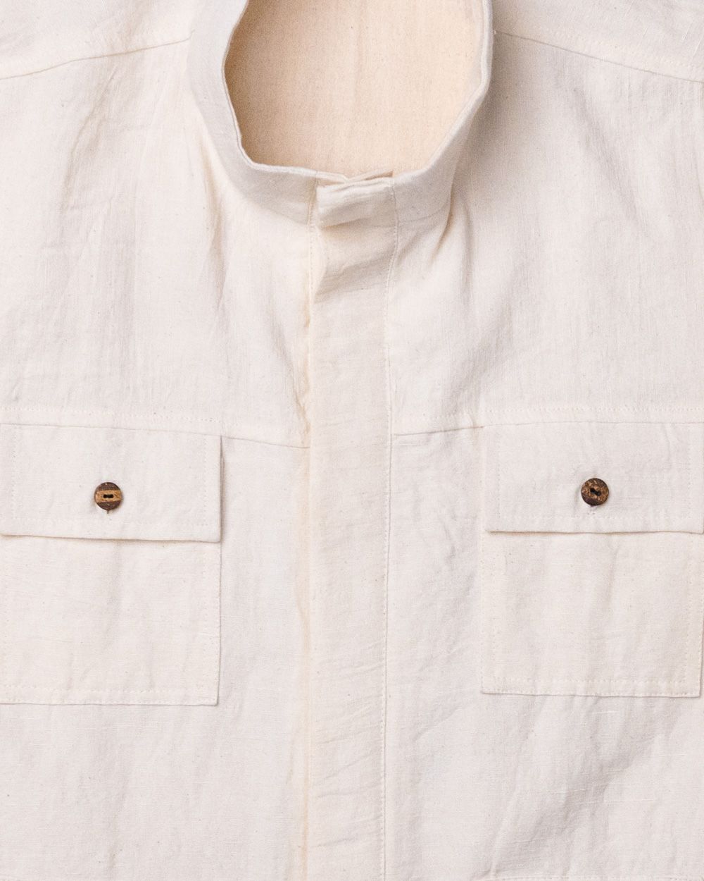 Jijivisha Nepal Sustainable Clothing Dhumba Jacket Powder White Detail
