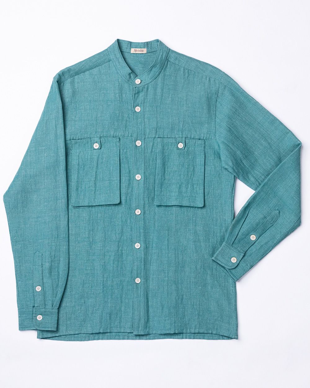 Jijivisha Nepal Sustainable Clothing Jhong Shirt Turquoise Green Front